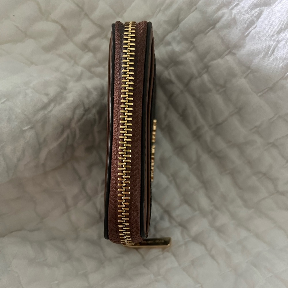 Michael Kors Brown Medium Zip Around Card Case Wallet